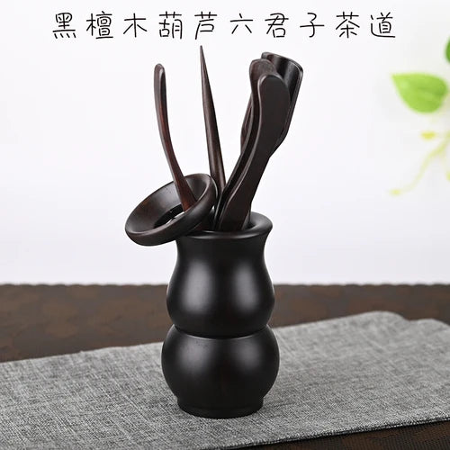 Black Sandalwood Tea Ceremony Chicken Wings, 6 Gentlemen Kungfu Tea Set Accessories, Tea Making Tools, Tea Clip Spoon