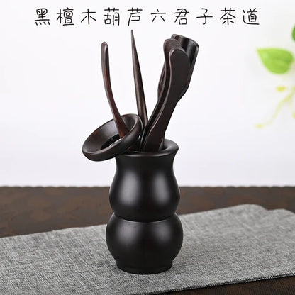 Black Sandalwood Tea Ceremony Chicken Wings, 6 Gentlemen Kungfu Tea Set Accessories, Tea Making Tools, Tea Clip Spoon