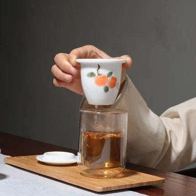 Black Tea Teaware Glass Ceramic Filter Double Ear Hand-painted Teapot Modern Home Kung Fu Tea Maker Teaware Set
