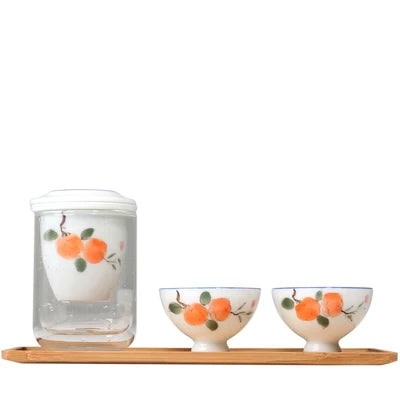 Black Tea Teaware Glass Ceramic Filter Double Ear Hand-painted Teapot Modern Home Kung Fu Tea Maker Teaware Set