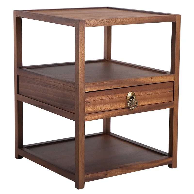 Black Walnut Solid Wood Pu'er Tea Caddy Multi-Layer Storage Brick Tea Storage Box Tea Service Plate Tea Shelf Chinese Decorati