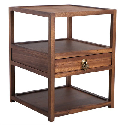 Black Walnut Solid Wood Pu'er Tea Caddy Multi-Layer Storage Brick Tea Storage Box Tea Service Plate Tea Shelf Chinese Decorati