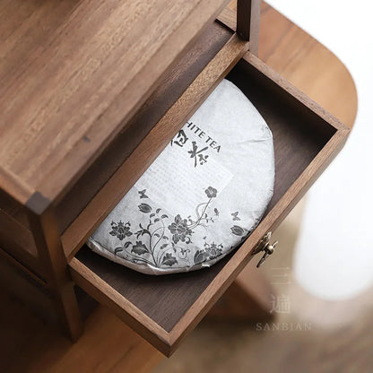 Black Walnut Solid Wood Pu'er Tea Caddy Multi-Layer Storage Brick Tea Storage Box Tea Service Plate Tea Shelf Chinese Decorati