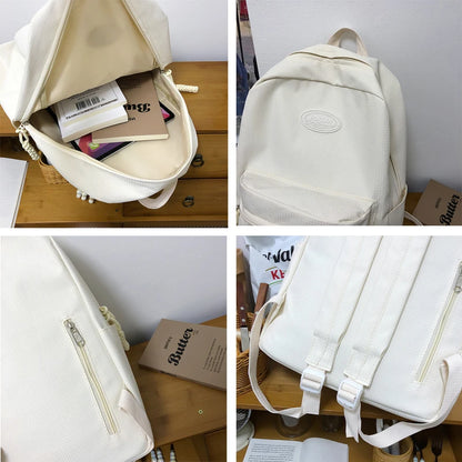 Black Waterproof Nylon Women Backpack Female Travel Bag Backpacks Schoolbag for Teenage Girls Solid Color Bookbag Mochila