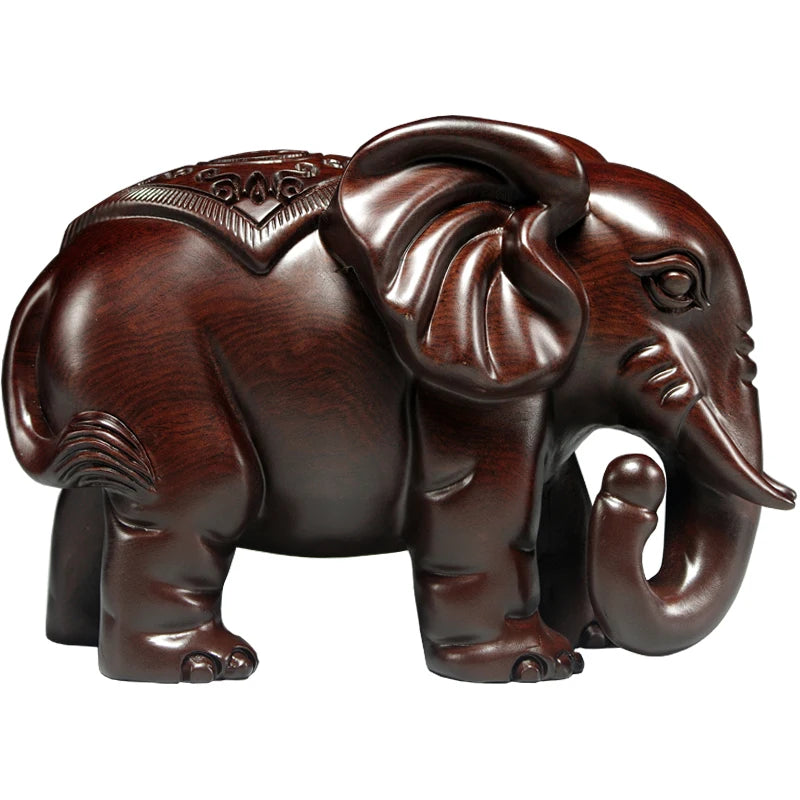 Black sandalwood carved elephant ornaments, solid wood carving,one object, mahogany home,entrance,office decoration, handicrafts