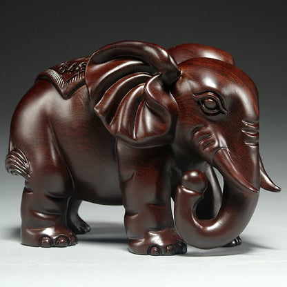 Black sandalwood carved elephant ornaments, solid wood carving,one object, mahogany home,entrance,office decoration, handicrafts