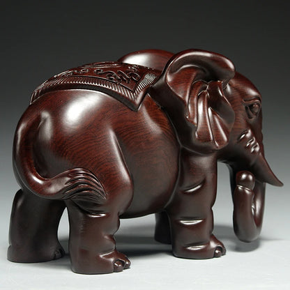 Black sandalwood carved elephant ornaments, solid wood carving,one object, mahogany home,entrance,office decoration, handicrafts