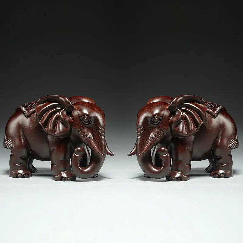 Black sandalwood carved elephant ornaments, solid wood carving,one object, mahogany home,entrance,office decoration, handicrafts
