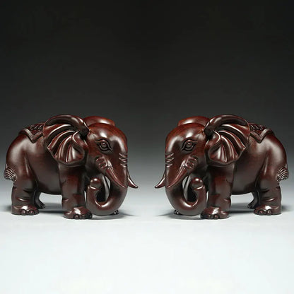Black sandalwood carved elephant ornaments, solid wood carving,one object, mahogany home,entrance,office decoration, handicrafts