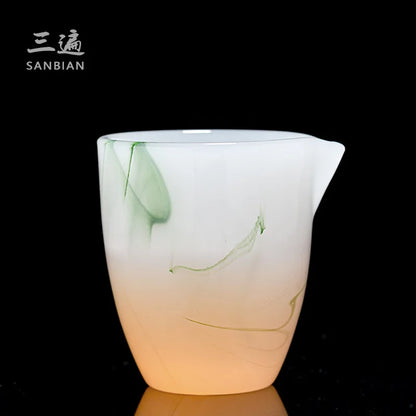 Blanc De Chine Jade Porcelain Pitcher White Ceramic Tea Serving Pot Tea Utensils Fair Mug Single Kung Fu Cup Pitcher
