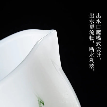 Blanc De Chine Jade Porcelain Pitcher White Ceramic Tea Serving Pot Tea Utensils Fair Mug Single Kung Fu Cup Pitcher