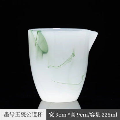 Blanc De Chine Jade Porcelain Pitcher White Ceramic Tea Serving Pot Tea Utensils Fair Mug Single Kung Fu Cup Pitcher