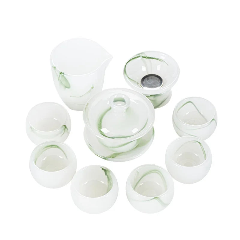 Blanc De Chine Jade Porcelain Tureen Ceramic Cup Large Size Tea Brewing Gaiwan Kombucha Bowl Set Household Single