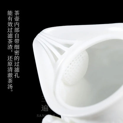 Blanc De Chine Teapot Kung Fu Tea Set Teapot Pot Household Ceramic Single Pot Large Tea Pot
