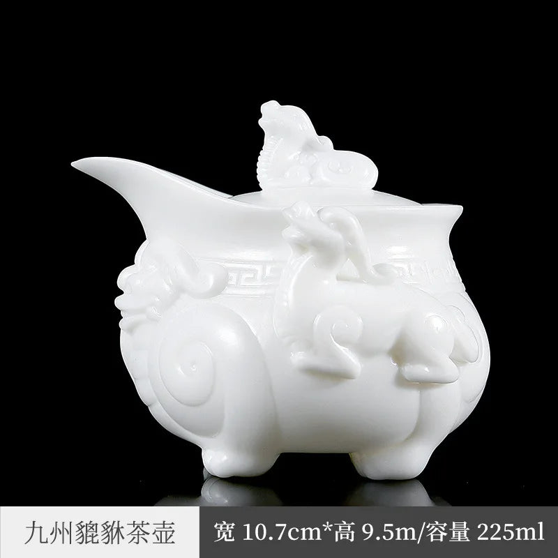 Blanc De Chine Teapot Kung Fu Tea Set Teapot Pot Household Ceramic Single Pot Large Tea Pot