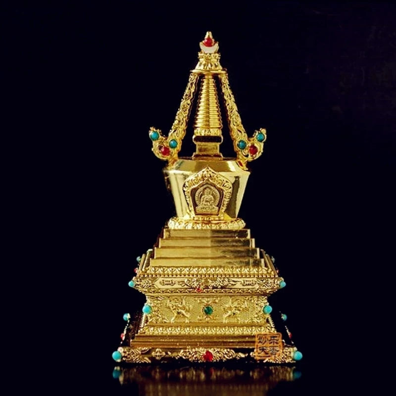 Blessing 12cm exquisite sheet metal does not fade Tantric repair method Zengfu hard alloy Bodhi tower stupa free ship