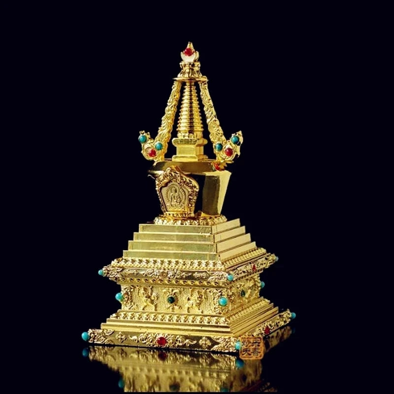Blessing 12cm exquisite sheet metal does not fade Tantric repair method Zengfu hard alloy Bodhi tower stupa free ship