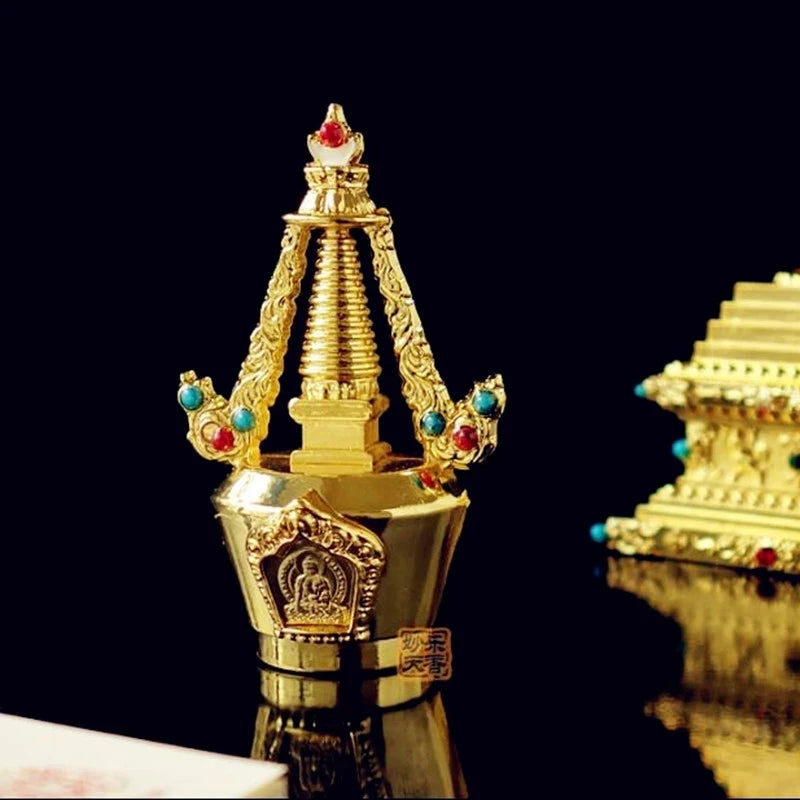 Blessing 12cm exquisite sheet metal does not fade Tantric repair method Zengfu hard alloy Bodhi tower stupa free ship