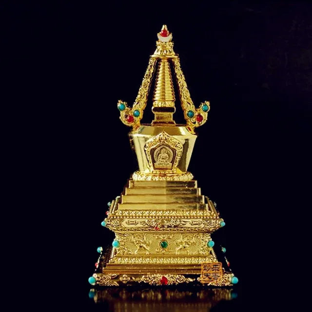 Blessing 12cm exquisite sheet metal does not fade Tantric repair method Zengfu hard alloy Bodhi tower stupa free ship