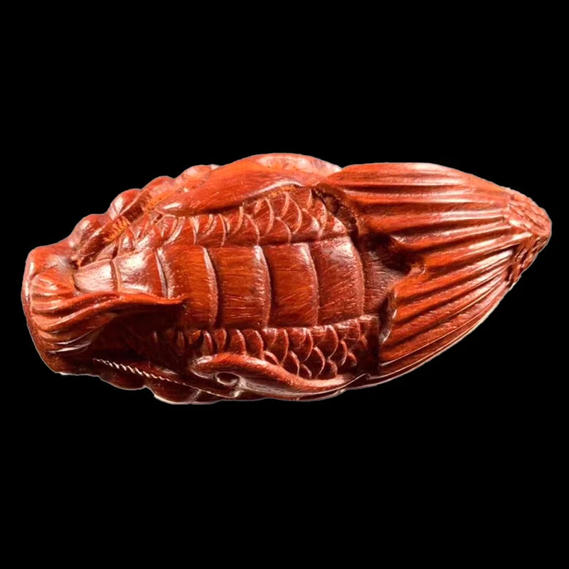 Blood sandalwood Wood Sculpture Real Wood Wood Statue Collection Traditional Chinese Animal Sculpture myth dragon