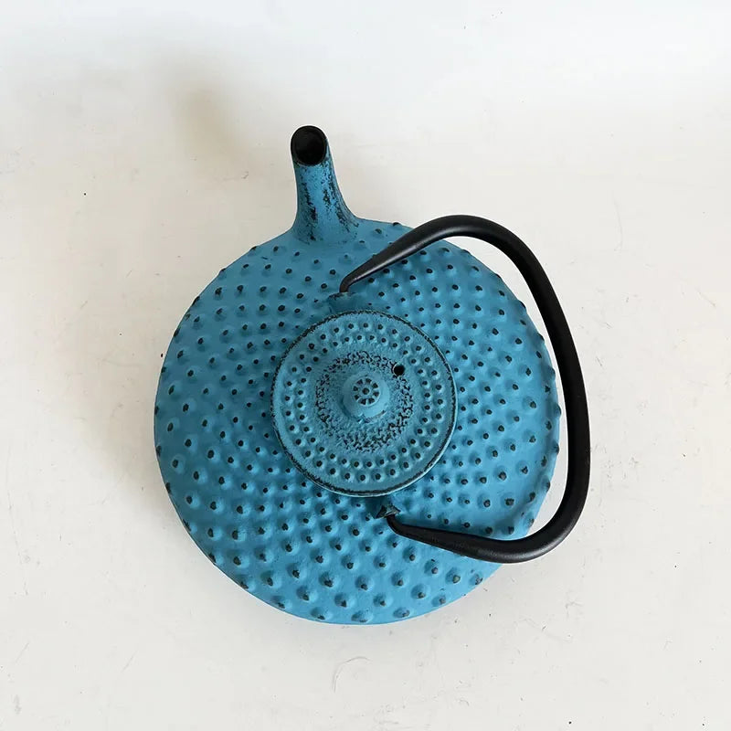Blue 450ml Small Cast Iron Teapot With Strainer Tetera Tetsubin Tea Kettle Tea Maker For Boiling Water Decoration Ornament