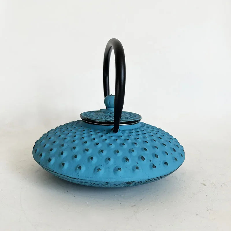 Blue 450ml Small Cast Iron Teapot With Strainer Tetera Tetsubin Tea Kettle Tea Maker For Boiling Water Decoration Ornament