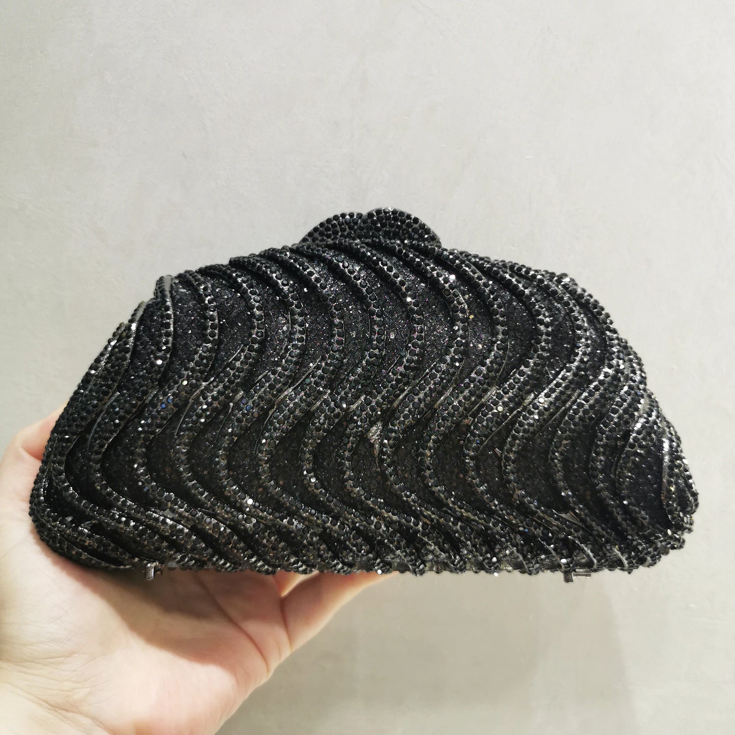 Blue Black Woman Hollow Crystal Party Evening Bag Formal Dinner Gala Stone Female Handbag Wedding Bridal Diamond Elegant Purse