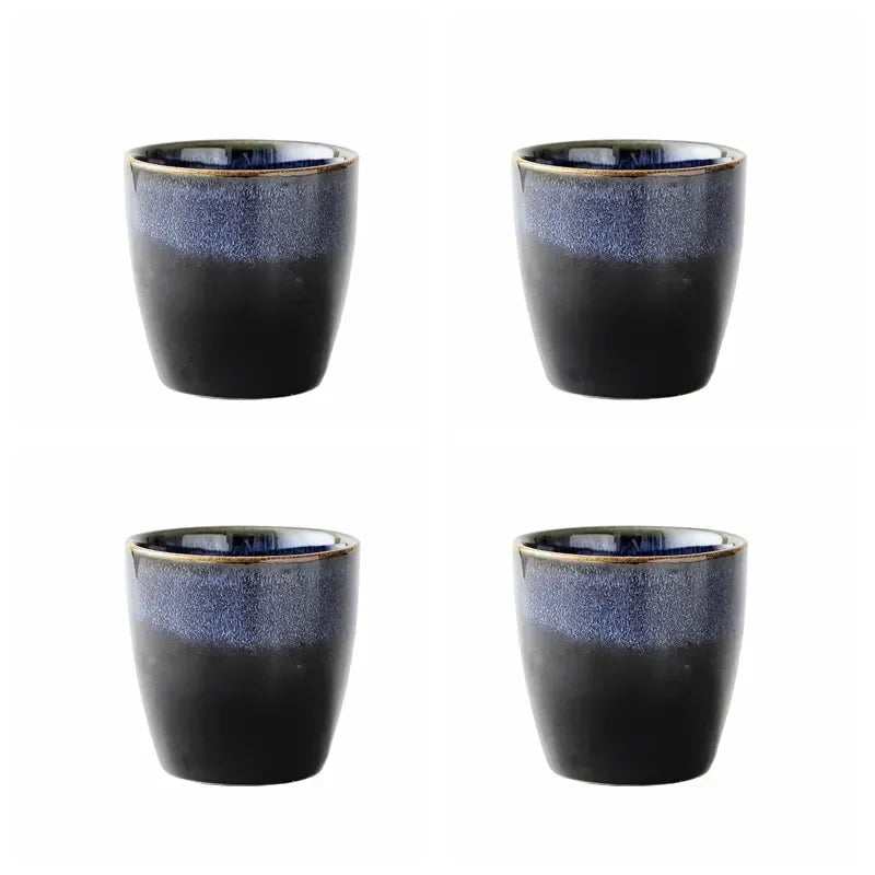 Blue Cat Eye Design Teapot Chinese Traditional Ceramic Tea Cup Afternoon Tea Drinkware Set Home Decor Teaware