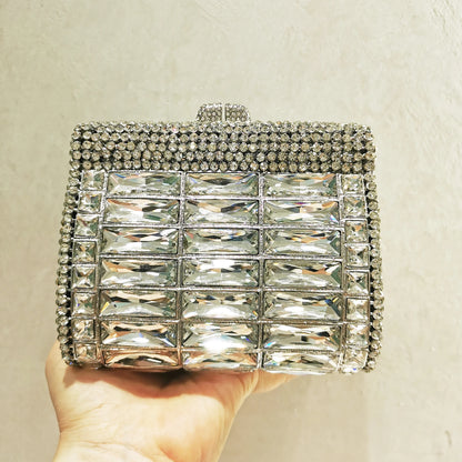 Blue Gold Silver Champagne Glass Diamond Woman Bag Dinner Party Crystal Clutch Purse Banquet Wedding Bridal Gala Evening Handbag