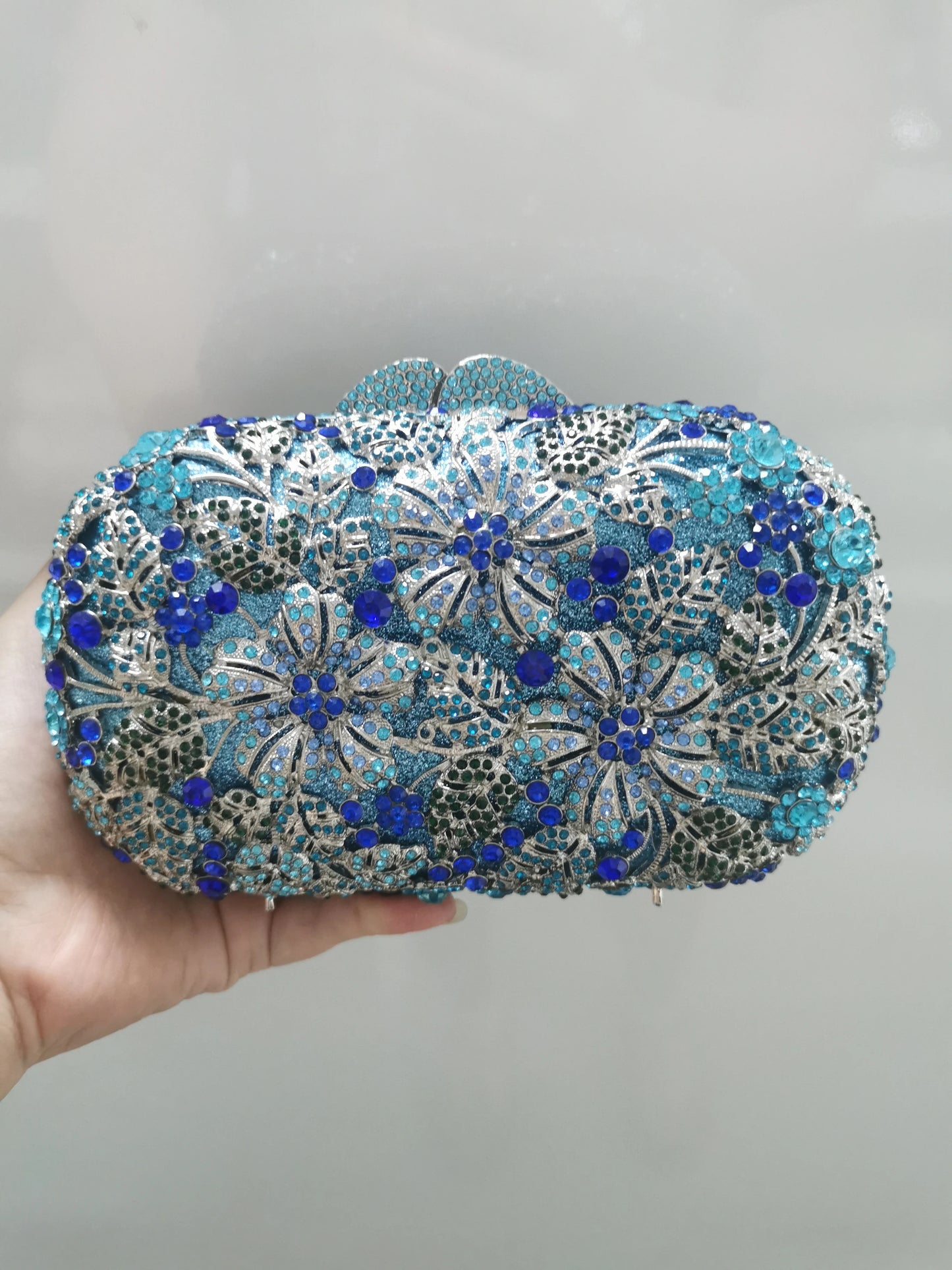 Blue Green Black Silver Red Women's Diamond Bride Clutches Purses Ladies Crystal Rhinestone Female Evening Dinner Party Handbags