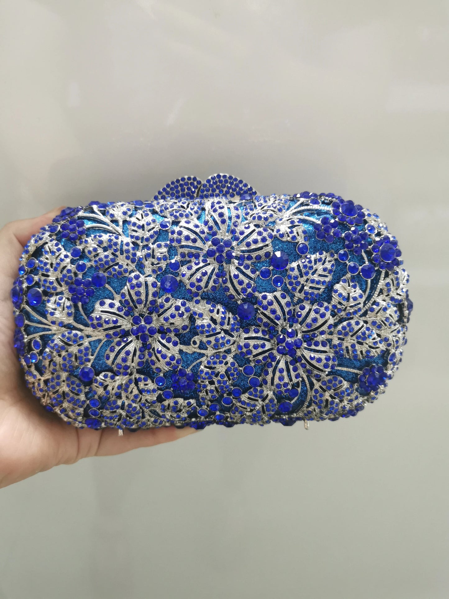 Blue Green Black Silver Red Women's Diamond Bride Clutches Purses Ladies Crystal Rhinestone Female Evening Dinner Party Handbags