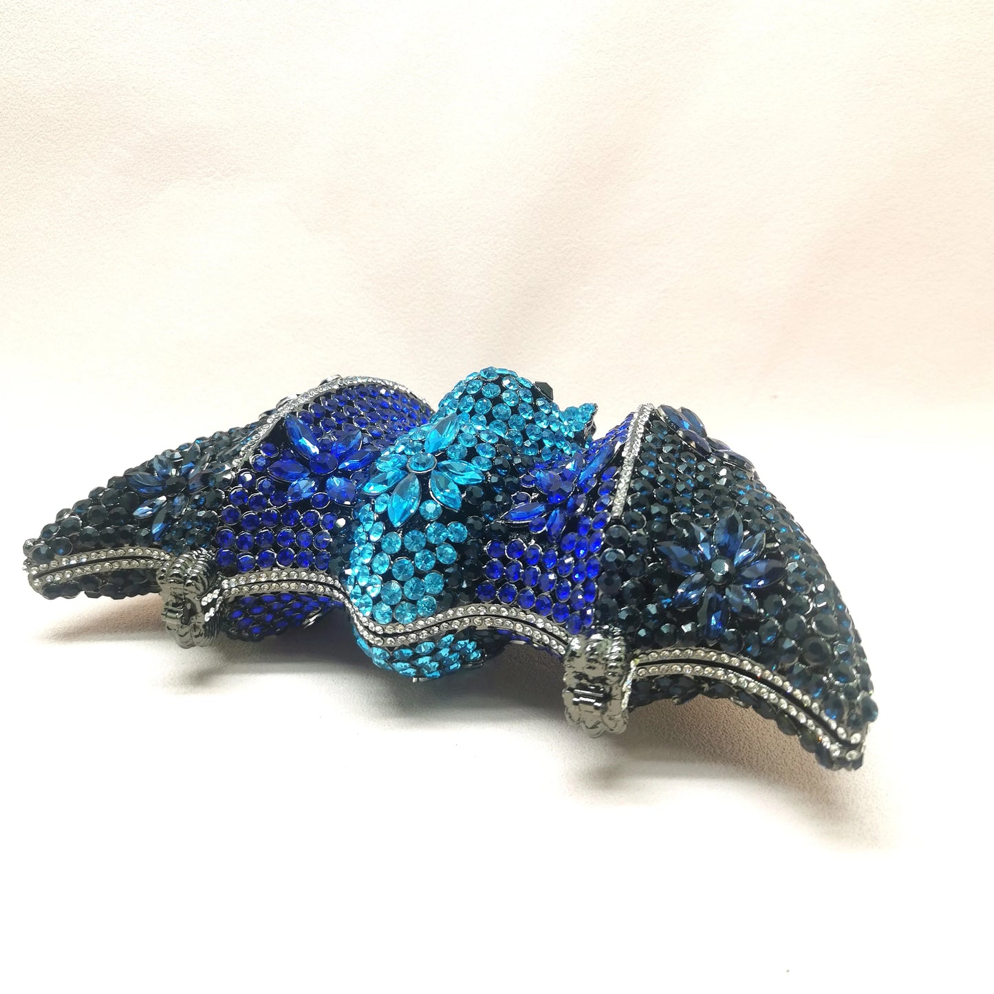 Blue Mini Bat Animal Shape Diamond Lady Handbag Woman Cocktail Prom Birthday Gift Purse Bridal Dinner Crystal Wedding Party Bag