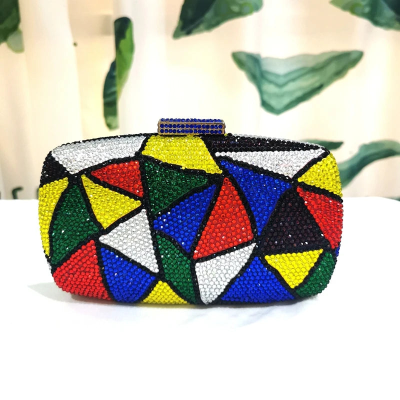 Blue Rhinestone Clutch Bag Luxury Black Crystal Women Party Purses Fashion Female Chain Evening Bags Clutches Ladies Dinner Bag
