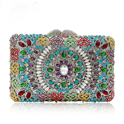 Blue Silver Pink Diamond Vintage Women Evening Bags Wedding Bridal Party Clutch Purse Dinner Rhinestone Elegant Banquet Handbags