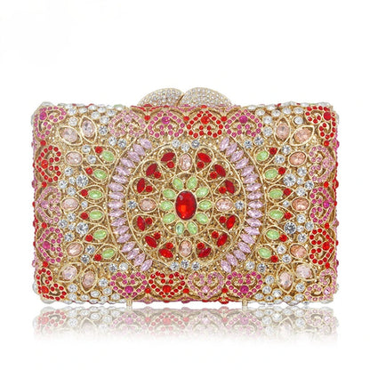 Blue Silver Pink Diamond Vintage Women Evening Bags Wedding Bridal Party Clutch Purse Dinner Rhinestone Elegant Banquet Handbags