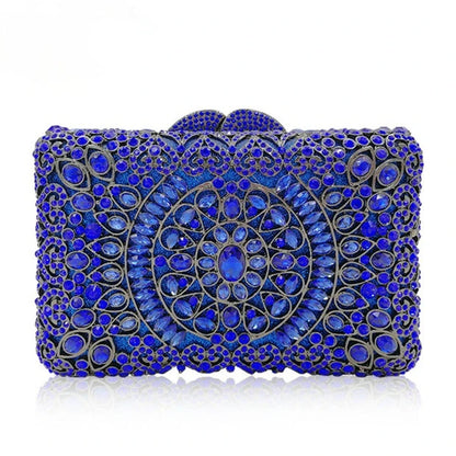 Blue Silver Pink Diamond Vintage Women Evening Bags Wedding Bridal Party Clutch Purse Dinner Rhinestone Elegant Banquet Handbags