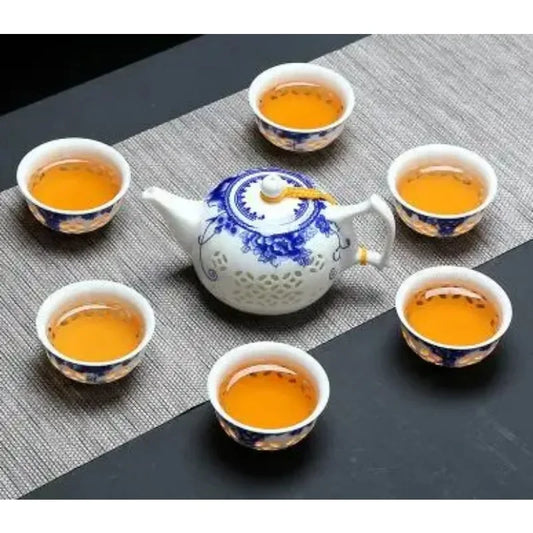 Blue White Exquisite Ceramic Teapot Kettles Tea Cup Porcelain Chinese Kung Fu Tea Set Drinkware
