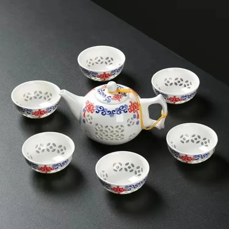 Blue White Exquisite Ceramic Teapot Kettles Tea Cup Porcelain Chinese Kung Fu Tea Set Drinkware