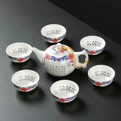 Blue White Exquisite Ceramic Teapot Kettles Tea Cup Porcelain Chinese Kung Fu Tea Set Drinkware