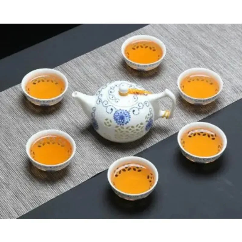 Blue White Exquisite Ceramic Teapot Kettles Tea Cup Porcelain Chinese Kung Fu Tea Set Drinkware