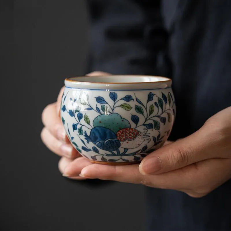 Blue and White Kungfu Tea Set, Master Cup, Handmade Retro Tea Cup, Women's Personal Cup, Smelling Cup, Zen Tea Cup, 2Pcs Pack