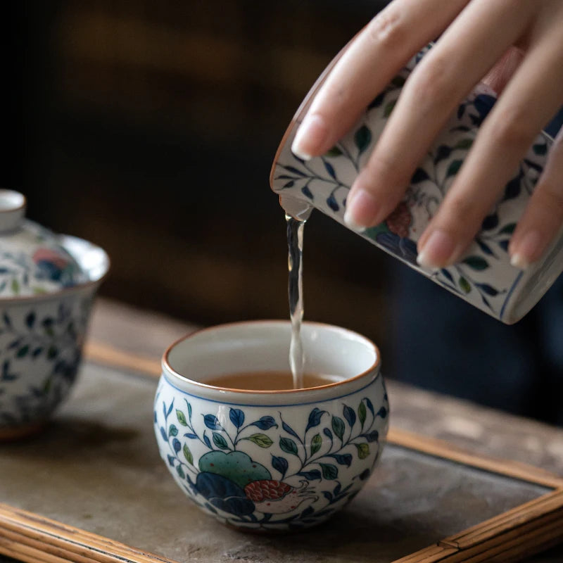 Blue and White Kungfu Tea Set, Master Cup, Handmade Retro Tea Cup, Women's Personal Cup, Smelling Cup, Zen Tea Cup, 2Pcs Pack