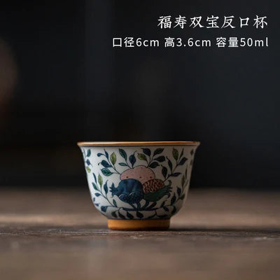 Blue and White Kungfu Tea Set, Master Cup, Handmade Retro Tea Cup, Women's Personal Cup, Smelling Cup, Zen Tea Cup, 2Pcs Pack