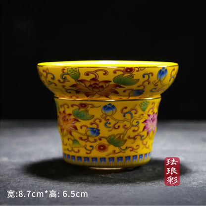 Blue and White Porcelain Gaiwan Ice Plum Tea Tureen Kung Fu Tea Maker Tea Set Teacup Ceramic Enamel Color Tea Bowl Tea Dispenser