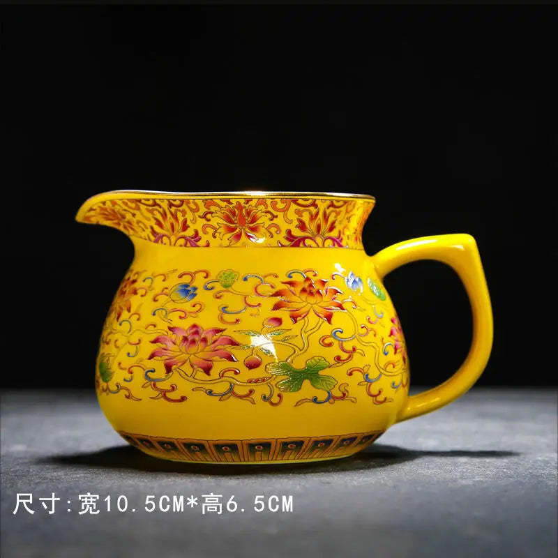 Blue and White Porcelain Gaiwan Ice Plum Tea Tureen Kung Fu Tea Maker Tea Set Teacup Ceramic Enamel Color Tea Bowl Tea Dispenser