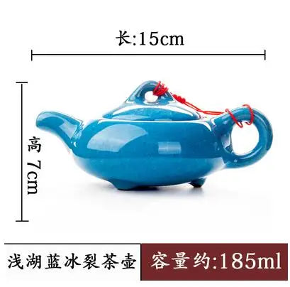 Blue and White Porcelain Teapot, Household Handhold Teapot, Filter Handmade, Exquisite Hollow Tea Set, Kungfu Ceramics