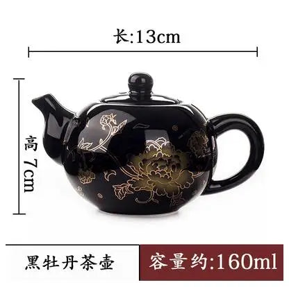 Blue and White Porcelain Teapot, Household Handhold Teapot, Filter Handmade, Exquisite Hollow Tea Set, Kungfu Ceramics