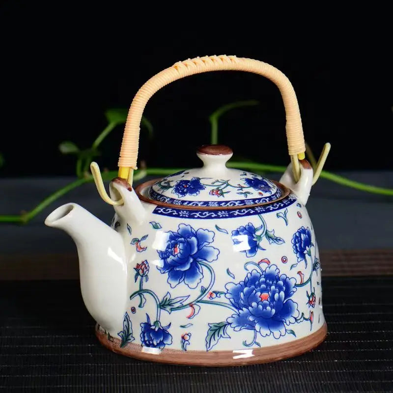Blue and white porcelain tea pot,China's top-level artist design Ceramics sand pot handmade Kung Fu Tea Set Teapot,Puer Kettle