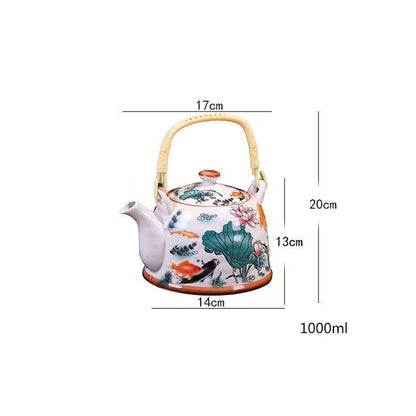 Blue and white porcelain tea pot,China's top-level artist design Ceramics sand pot handmade Kung Fu Tea Set Teapot,Puer Kettle