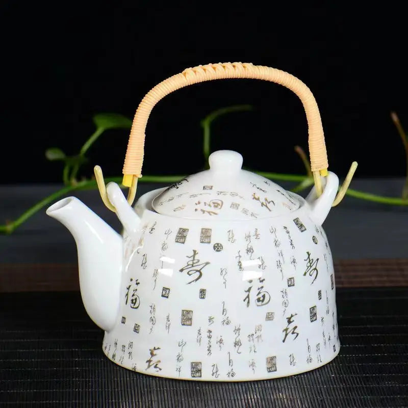Blue and white porcelain tea pot,China's top-level artist design Ceramics sand pot handmade Kung Fu Tea Set Teapot,Puer Kettle